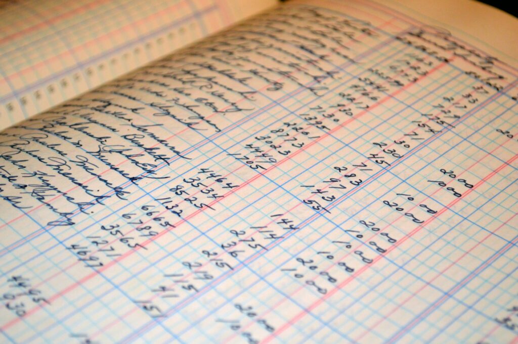 Old accounting ledger